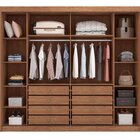 Guarda Roupa Casal 2 Portas 8 Gavetas 100% Mdf Com Espelho Bl