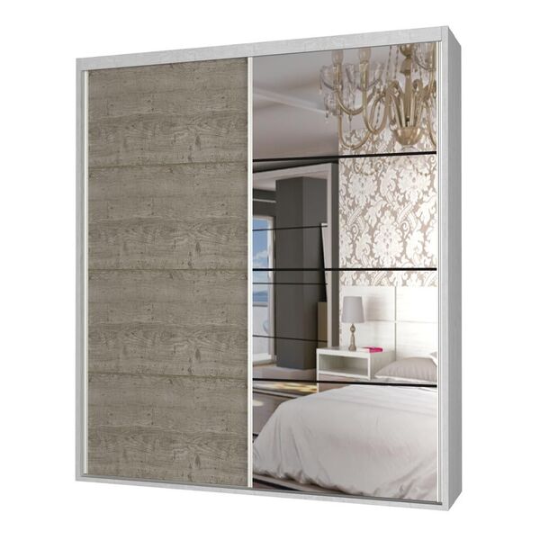 Guarda-roupa Casal 2 Portas Com 1 Espelho 100% Mdf 1910e1ca B