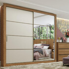 Guarda Roupa Casal 2 Portas Com Espelho Majestic Full Glass T