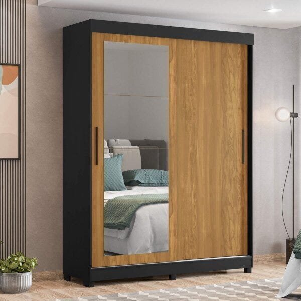 Guarda-roupa Casal 2 Portas Com Espelho Prius Espresso Móveis