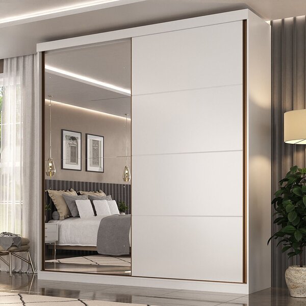Guarda-roupa Casal 2 Portas Com Espelho Star  Branco