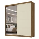 Guarda-roupa Casal 2 Portas Com Espelho Star Nogueira/areia