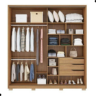 Guarda Roupa Casal 2 Portas Com Espelhos Roma Nogueira Preto