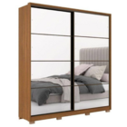 Guarda Roupa Casal 2 Portas Com Espelhos Roma Nogueira Preto