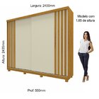 Guarda-roupa Casal 2 Portas Com Pés Ares Ripado 100% Mdf Natu