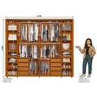 Guarda Roupa Casal 2 Portas De Correr 100% Mdf Com Espelho E