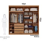 Guarda-roupa Casal 2 Portas De Correr 243cm 100% Mdf Marsala