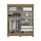 Guarda Roupa Casal 2 Portas De Correr 2 Gavetas Briz Nature/c