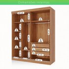 Guarda Roupa Casal 2 Portas De Correr 3 Gavetas Búzios 100% M