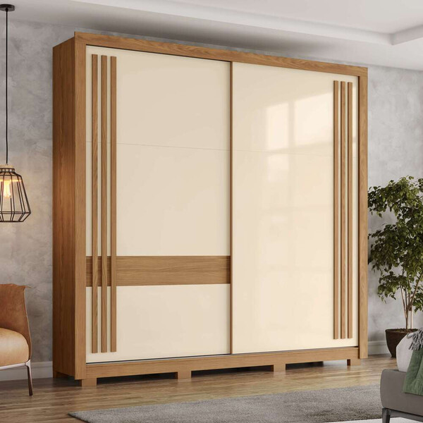 Guarda Roupa Casal 2 Portas De Correr 4 Gavetas Aston Henn