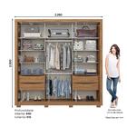 Guarda Roupa Casal 2 Portas De Correr 4 Gavetas Aston Henn