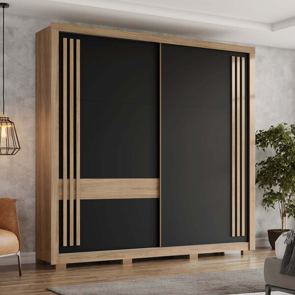 Guarda Roupa Casal 2 Portas De Correr 4 Gavetas Aston Henn