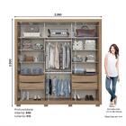 Guarda Roupa Casal 2 Portas De Correr 4 Gavetas Aston Henn