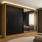 Guarda-roupa Casal 2 Portas De Correr 4 Gavetas Com Espelho T