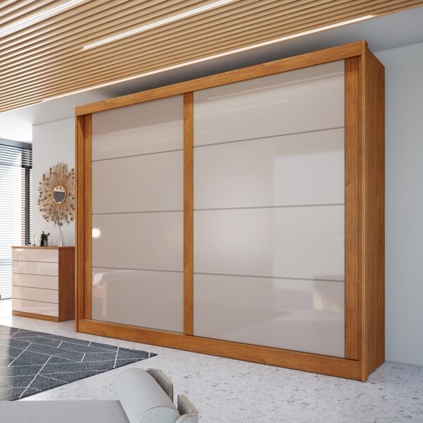 Guarda Roupa Casal 2 Portas De Correr 4 Gavetas Viena  Nature