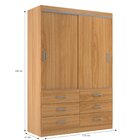 Guarda Roupa Casal 2 Portas De Correr 6 Gavetas Veneza Yescas