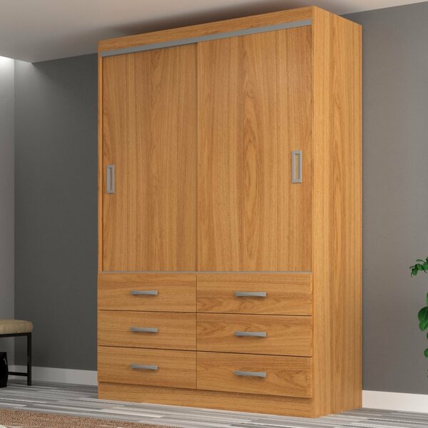 Guarda Roupa Casal 2 Portas De Correr 6 Gavetas Veneza Yescas