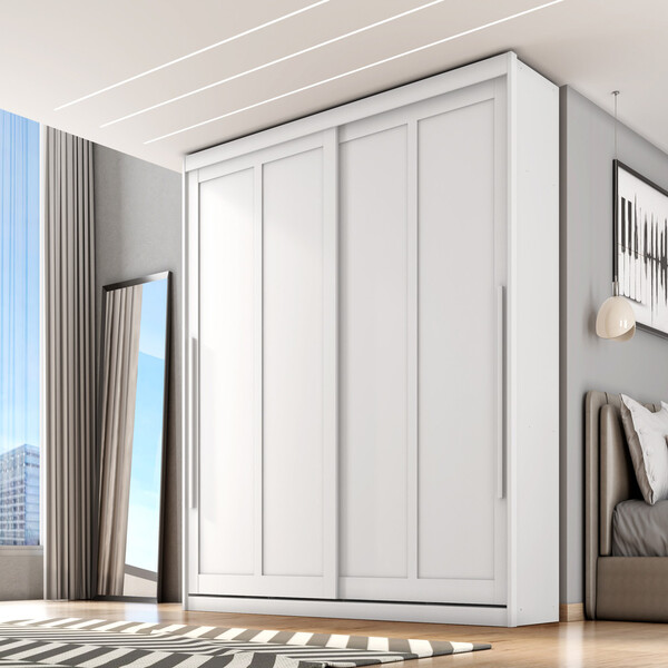 Guarda Roupa Casal 2 Portas De Correr Atraente Zanzini