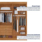 Guarda Roupa Casal 2 Portas De Correr Chicago Cinamomo