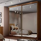 Guarda-roupa Casal 2 Portas De Correr Com Espelho 207cm Lumin