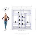 Guarda Roupa Casal 2 Portas De Correr E 4 Gavetas Branco Tita