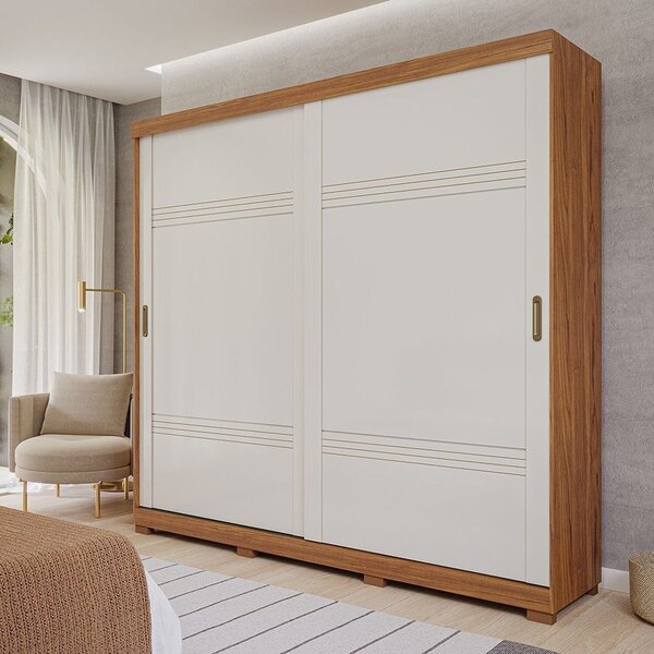 Guarda-roupa Casal 2 Portas De Correr E Pés 243cm 100% Mdf Ma