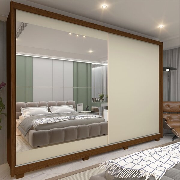 Guarda-roupa Casal 2 Portas De Correr Espelho Apolo 100% Mdf