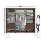 Guarda Roupa Casal 2 Portas Deslizantes 4 Gavetas Parma  Cast