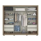 Guarda Roupa Casal 2 Portas Deslizantes 4 Gavetas Parma  Rúst