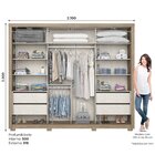 Guarda-roupa Casal 2 Portas Deslizantes Snow Espresso Móveis