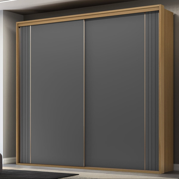 Guarda Roupa Casal 2 Portas Mdf Ripado 2,07 M Imperium Belmax