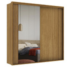 Guarda Roupa Casal 2 Portas Mdf Ripado Com Espelho Imperium B