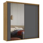 Guarda Roupa Casal 2 Portas Mdf Ripado Com Espelho Imperium B
