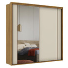 Guarda Roupa Casal 2 Portas Mdf Ripado Com Espelho Imperium B