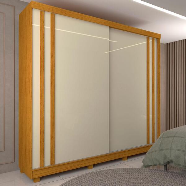 Guarda Roupa Casal 2 Portas Naturale Off White Eros Gelius