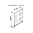 Guarda-roupa Casal 2 Portas Reflecta Com Pés E Led 100% Mdf P