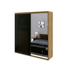 Guarda Roupa Casal 2 Portas Ripado Com Espelho 2,07m Autes Be