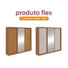 Guarda-roupa Casal 3 Portas 100% Mdf Gaia Com Espelho Amendoa