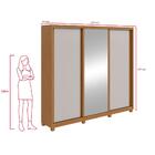 Guarda-roupa Casal 3 Portas 100% Mdf Gaia Com Espelho E Pés A