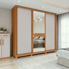 Guarda-roupa Casal 3 Portas 100% Mdf Gaia Com Espelho E Pés A