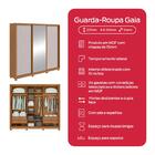 Guarda-roupa Casal 3 Portas 100% Mdf Gaia Com Espelho E Pés A