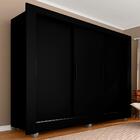 Guarda Roupa Casal 3 Portas 1 Gav Betina Preto Fosco- Moveis