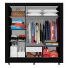 Guarda Roupa Casal 3 Portas 1 Gav Betina Preto Fosco- Moveis