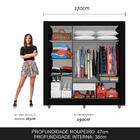 Guarda Roupa Casal 3 Portas 1 Gav Betina Preto Fosco- Moveis