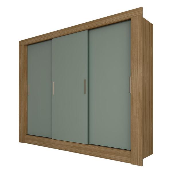 Guarda Roupa Casal 3 Portas 1 Gaveta Betina Boreal/menta - Mó