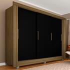 Guarda Roupa Casal 3 Portas 1 Gavetas Alice Boreal/ Preto - M