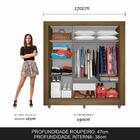 Guarda Roupa Casal 3 Portas 1 Gavetas Alice Boreal/ Preto - M