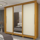 Guarda-roupa Casal 3 Portas 1 Porta Espelhada Com Pés Milão Y