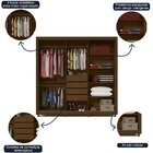 Guarda-roupa Casal 3 Portas 1 Porta Espelhada Com Pés Royale