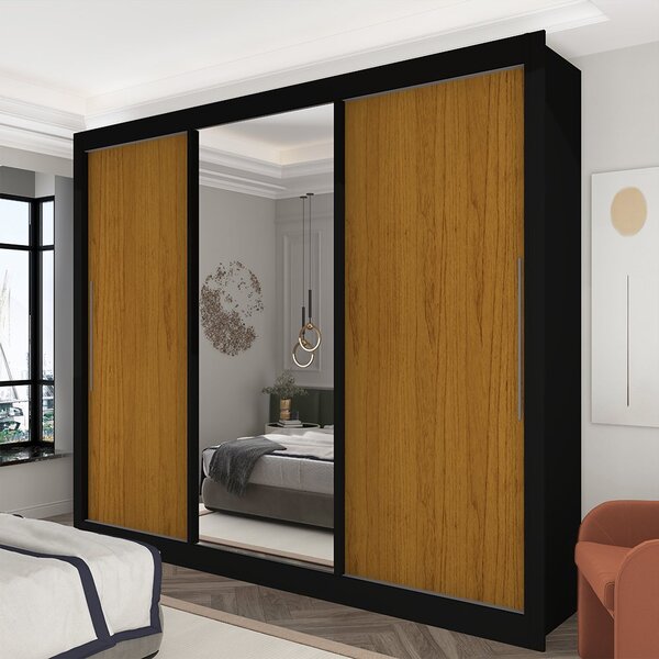 Guarda-roupa Casal 3 Portas 1 Porta Espelhada Com Pés Royale